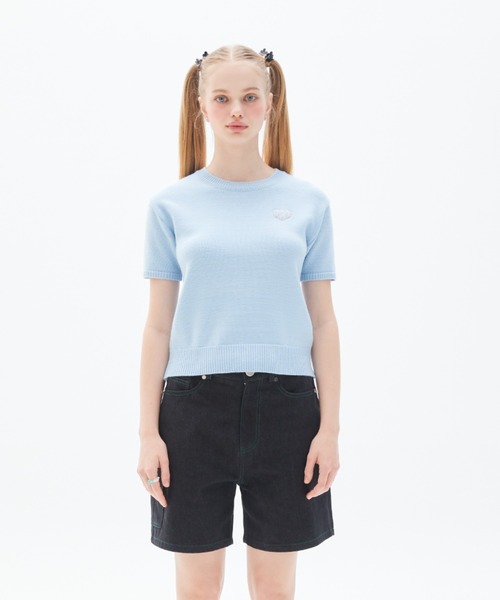 LUVISTRUE(ラヴイズトゥルー)の「PY LOGO WAPPEN KNIT(ニット/セーター・レディース・スカイブルー/ブラック・FREE)」の12枚目の写真