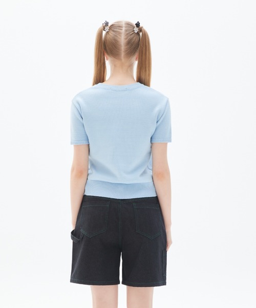 LUVISTRUE(ラヴイズトゥルー)の「PY LOGO WAPPEN KNIT(ニット/セーター・レディース・スカイブルー/ブラック・FREE)」の14枚目の写真