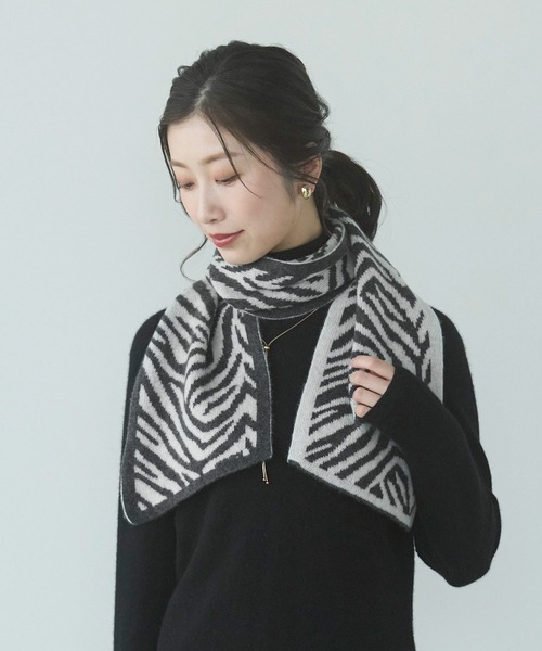 カシミヤ100％ニットマフラー　イタリー製　美品 カシミヤ100% ニット マフラー（マフラー）｜sankyo shokai