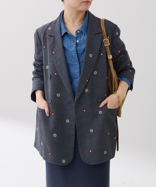 コラージュガリャルダガランテ　ウールライクダブルジャケット　ネイビー 待望の新色登場！】ウールライクダブルジャケット - COLLAGE