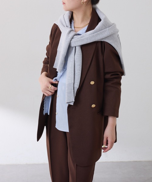 セール】ウールライクダブルジャケット/セットアップ可/WEB限定