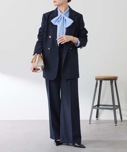 メタル釦ダブルジャケット/ウールライク/セットアップ可/WEB限定カラー