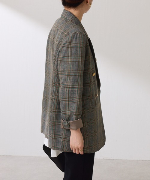 COLLAGE GALLARDAGALANTE（コラージュガリャルダガランテ）の「メタル釦ダブルジャケット/ウールライク/セットアップ可/WEB限定カラー展開/セレモニー対応（テーラードジャケット・レディース・ベージュ/ネイビー/ブラウン/グレー/グレー系その他4/チャコールグレー/キャメル/グレー系その他・FREE）」の21枚目の写真