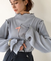 Tシャツ/カットソー（グレー/灰色系・フリル）ファッション通販