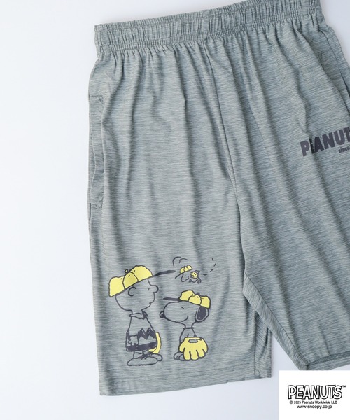 PEANUTS(ピーナッツ)の「PEAUTS スヌーピー&ウッドストックサーフィン柄カチオンハーフパンツ(その他パンツ・メンズ・カーキ系1/カーキ系/ブラック系/ブルー系その他/サックスブルー系/杢グレー/ブラック/グレー系その他・M/L/LL)」の5枚目の写真