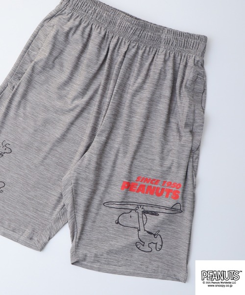 PEANUTS(ピーナッツ)の「PEAUTS スヌーピー&ウッドストックサーフィン柄カチオンハーフパンツ(その他パンツ・メンズ・カーキ系1/カーキ系/ブラック系/ブルー系その他/サックスブルー系/杢グレー/ブラック/グレー系その他・M/L/LL)」の3枚目の写真