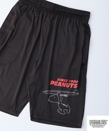 PEAUTS スヌーピー&ウッドストックサーフィン柄カチオンハーフパンツ