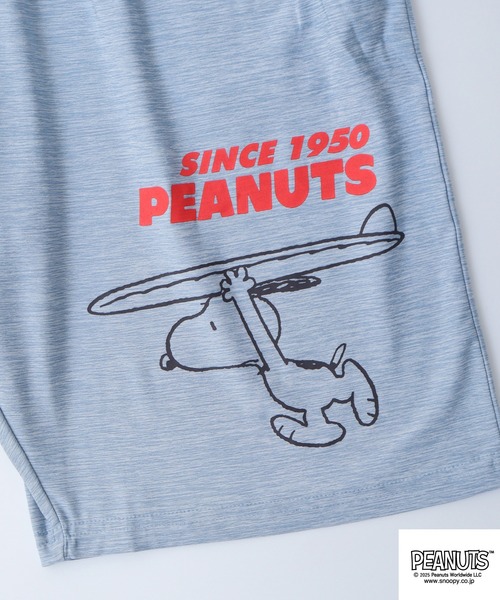 PEANUTS(ピーナッツ)の「PEAUTS スヌーピー&ウッドストックサーフィン柄カチオンハーフパンツ(その他パンツ・メンズ・カーキ系1/カーキ系/ブラック系/ブルー系その他/サックスブルー系/杢グレー/ブラック/グレー系その他・M/L/LL)」の14枚目の写真