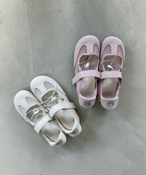 SANSeLF（サンセルフ）の「【SANSeLF】 メッシュストラップスニーカー リボンコードデザイン ローカット 軽量ソール sas25a002（その他シューズ・レディース・アイボリー/ピンク・37/36/39/38）」の7枚目の写真