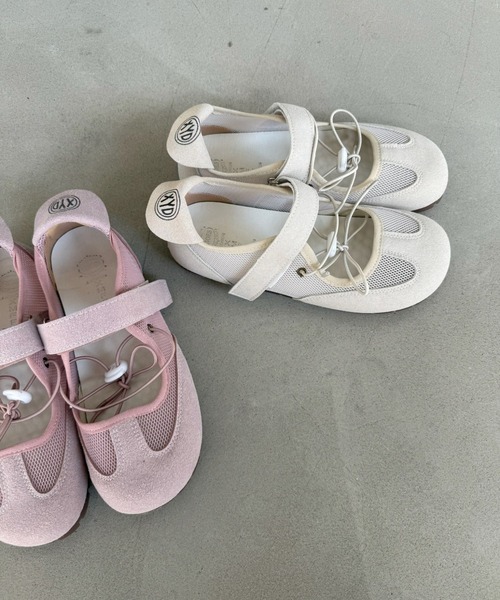 SANSeLF（サンセルフ）の「【SANSeLF】 メッシュストラップスニーカー リボンコードデザイン ローカット 軽量ソール sas25a002（その他シューズ・レディース・アイボリー/ピンク・37/36/39/38）」の8枚目の写真