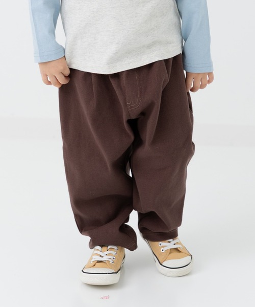 chil2（チルツー）の「全12色 カラバリ ハイパーストレッチ ワイドパンツ（その他パンツ・キッズ・チャコールグレー/ワインレッド/クリーム/ミント/ブルー/イエロー/カーキ/ブラウン/ネイビー/ベージュ/ブラック/ライトブルー・150cm/90cm/110cm/100cm/120cm/140cm/80ｃｍ/130cm）」の3枚目の写真