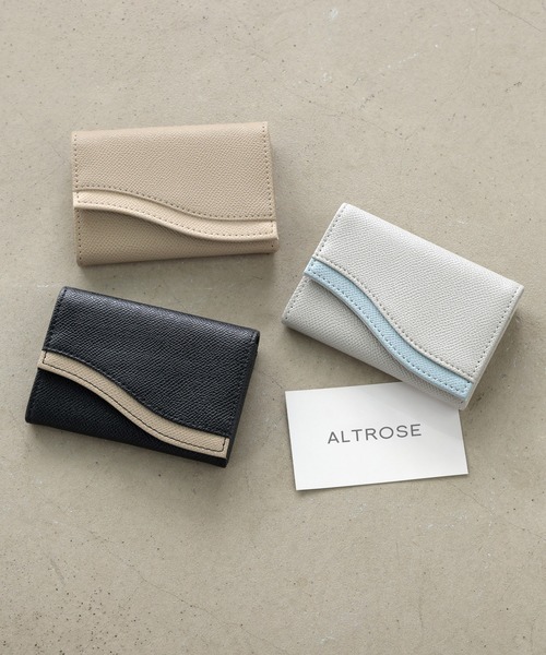 ALTROSE(アルトローズ)の「ウェーブ 名刺ケース 名刺入れ カードケース バイカラー 配色(名刺入れ・レディース・ベージュ/ブラック/グレー/アイボリー・FREE)」の5枚目の写真