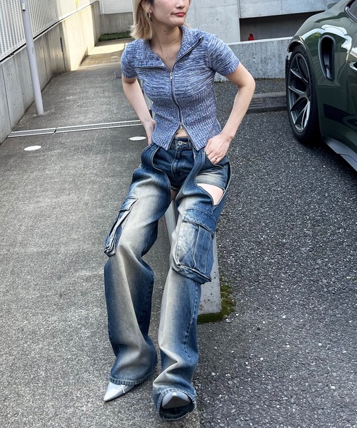 happyページ アシメダブルZIPニットトップス SPIRALGIRL│SPIRALGIRL