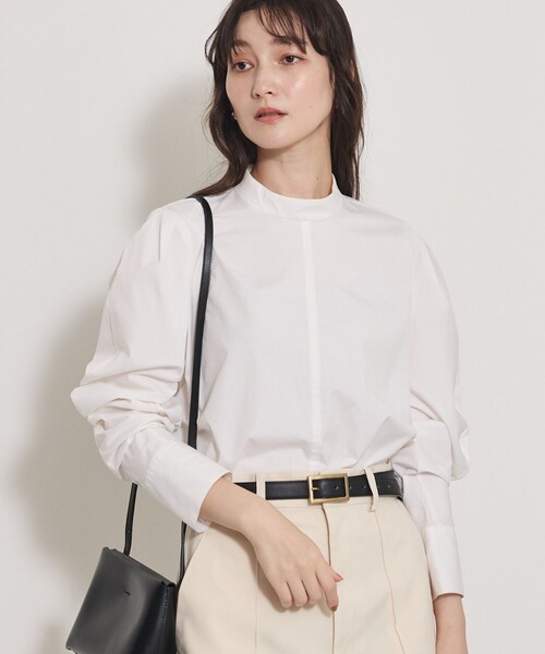 qualite（カリテ）の「カービースリーブブラウス（シャツ/ブラウス・レディース・ブルー/オフホワイト・フリー）」の2枚目の写真