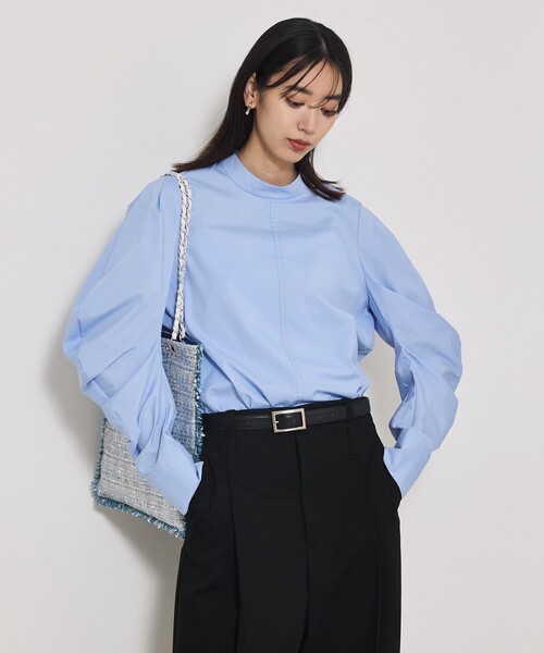 qualite（カリテ）の「カービースリーブブラウス（シャツ/ブラウス・レディース・ブルー/オフホワイト・フリー）」の12枚目の写真