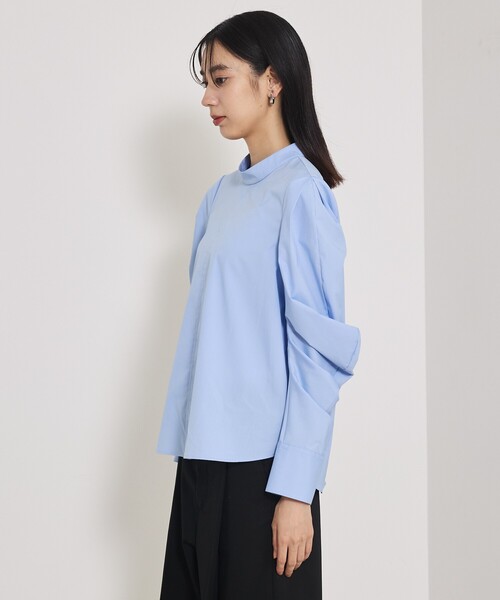 qualite（カリテ）の「カービースリーブブラウス（シャツ/ブラウス・レディース・ブルー/オフホワイト・フリー）」の11枚目の写真