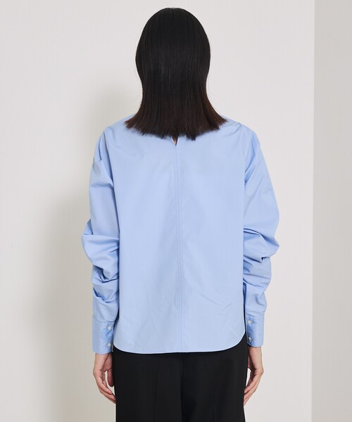 qualite（カリテ）の「カービースリーブブラウス（シャツ/ブラウス・レディース・ブルー/オフホワイト・フリー）」の10枚目の写真