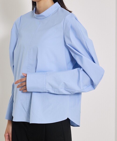 qualite（カリテ）の「カービースリーブブラウス（シャツ/ブラウス・レディース・ブルー/オフホワイト・フリー）」の8枚目の写真