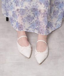 フラットリボンポインテッドミュール