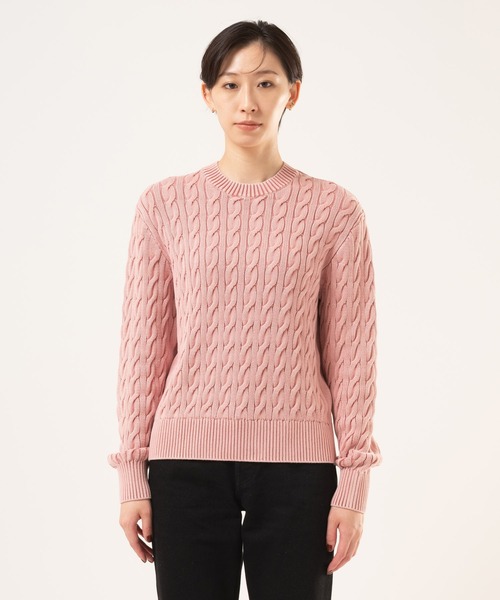 ランバンスポール ニット ハイブリッド ジャケット ピンク×ネイビー サイズ40 スウィングル SWINGLE マルチボタンニットジャケット （ピンク