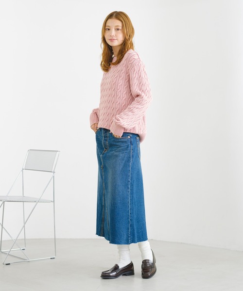 Levi's(リーバイス)の「ボーイフレンド ケーブルクルーネック プルオーバー(ニット/セーター・レディース・ピンク・XS/M/S)」の14枚目の写真