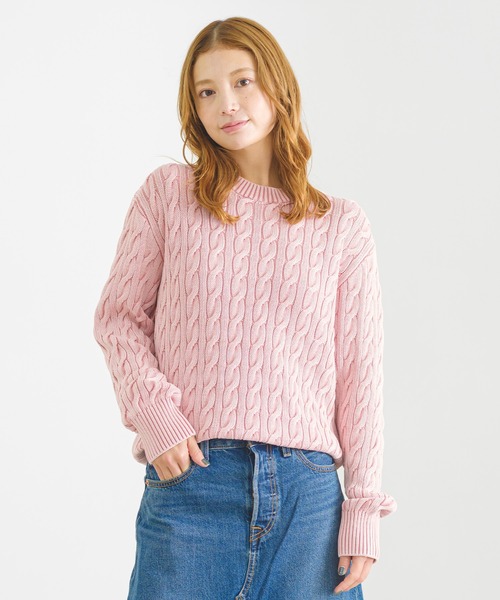 Levi's(リーバイス)の「ボーイフレンド ケーブルクルーネック プルオーバー(ニット/セーター・レディース・ピンク・XS/M/S)」の15枚目の写真