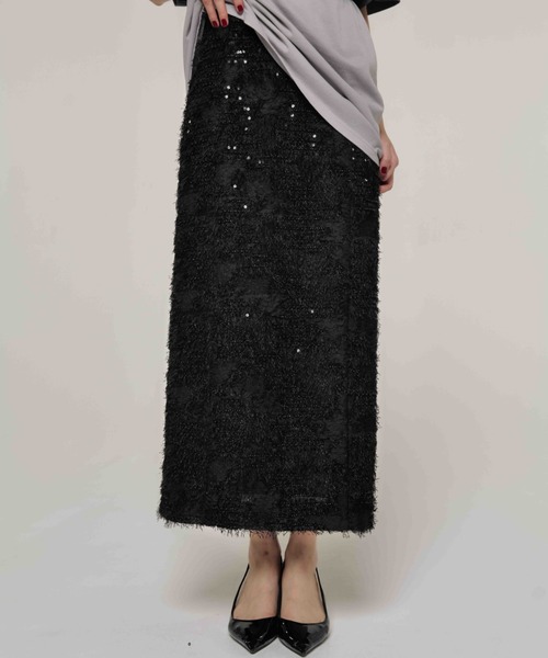 JOSE MOON(ジョゼムーン)の「TIGHT JACQUARD SKIRT/タイトジャガードスカート(スカート・レディース・ホワイト/ブラック・36/38)」の2枚目の写真