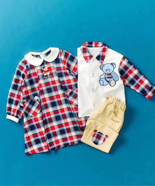apres les cours（アプレレクール）の「tiny bear ストライプ&パッチワークシャツ（シャツ/ブラウス・キッズ・チェック/ストライプ・80/90/120/110/100）」の13枚目の写真