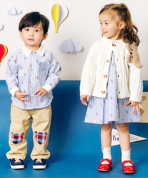 apres les cours（アプレレクール）の「tiny bear ストライプ&パッチワークシャツ（シャツ/ブラウス・キッズ・チェック/ストライプ・80/90/120/110/100）」の16枚目の写真
