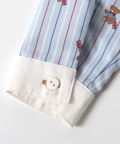 apres les cours（アプレレクール）の「tiny bear ストライプ&パッチワークシャツ（シャツ/ブラウス・キッズ・チェック/ストライプ・80/90/120/110/100）」の7枚目の写真