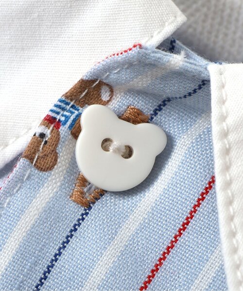 apres les cours（アプレレクール）の「tiny bear ストライプ&パッチワークシャツ（シャツ/ブラウス・キッズ・チェック/ストライプ・80/90/120/110/100）」の3枚目の写真