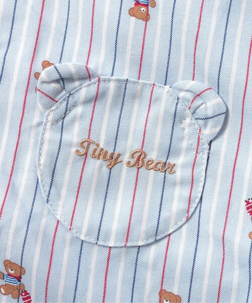 apres les cours（アプレレクール）の「tiny bear ストライプ&パッチワークシャツ（シャツ/ブラウス・キッズ・チェック/ストライプ・80/90/120/110/100）」の4枚目の写真
