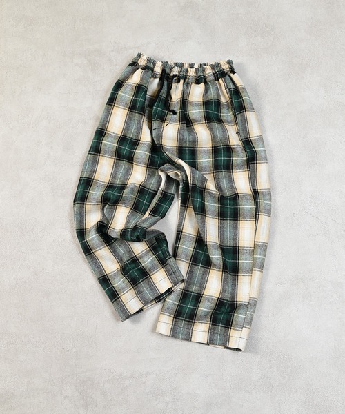 90s チェック パンツ スラックス ブルー グリーン ワイド バギー レーヨン 90s チェック パンツ スラックス ブルー グリーン ワイド バギー