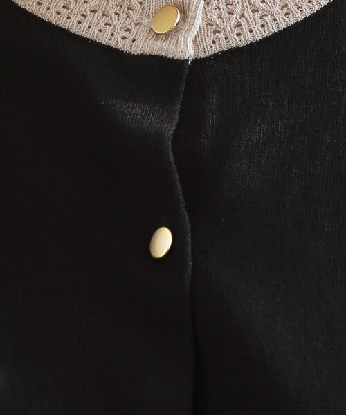 grove（グローブ）の「さらりと心地よい　大人のサマーニットカーディガン（カーディガン/ボレロ・レディース・ボルドー/ブラック/ナチュラル/グレー・02/03/01/05/04）」の12枚目の写真