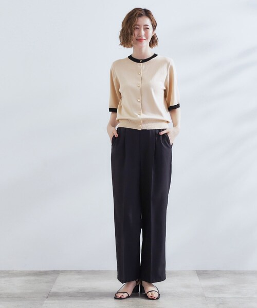 grove（グローブ）の「さらりと心地よい　大人のサマーニットカーディガン（カーディガン/ボレロ・レディース・ボルドー/ブラック/ナチュラル/グレー・02/03/01/05/04）」の14枚目の写真