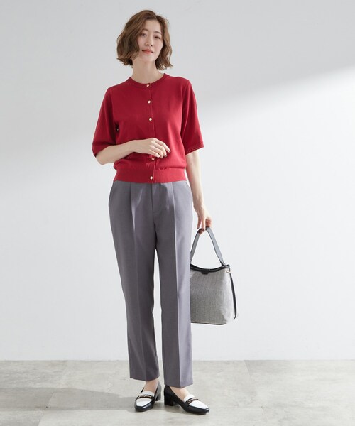 grove（グローブ）の「さらりと心地よい　大人のサマーニットカーディガン（カーディガン/ボレロ・レディース・ボルドー/ブラック/ナチュラル/グレー・02/03/01/05/04）」の19枚目の写真