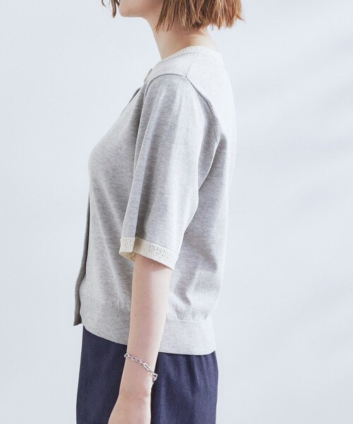 grove（グローブ）の「さらりと心地よい　大人のサマーニットカーディガン（カーディガン/ボレロ・レディース・ボルドー/ブラック/ナチュラル/グレー・02/03/01/05/04）」の22枚目の写真