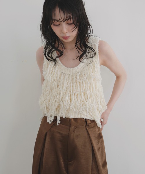 フリンジニットベスト（ベスト）｜LIAN（リアン）のファッション