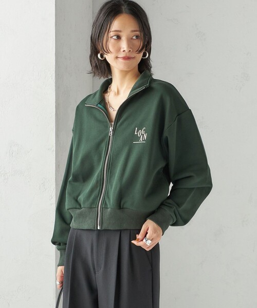 LOGAN knitting mills(ローガンニッティングミルズ)の「【SHIPS別注】LOGAN KNITTING MILLS:プリント ジップ プルオーバー(パーカー・レディース・ライトグレー/ボルドー/ダークグリーン・ONE SIZE)」の6枚目の写真