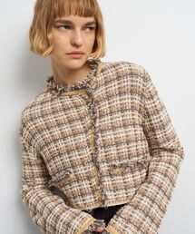 LANVIN en Bleu（ランバンオンブルー）の「ニットツイードジャケット（ニット/セーター）」