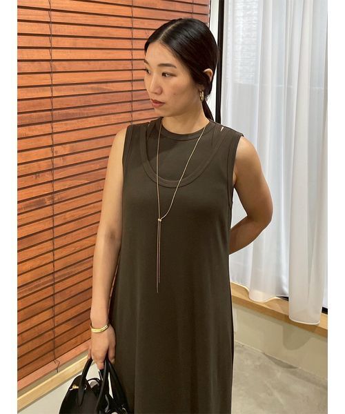 Mila Owen（ミラオーウェン）の「【セットアイテム】タンクレイヤードマキシカットソーワンピース（ワンピース・レディース・アイボリー/カーキ/ブラック・0/1）」の8枚目の写真