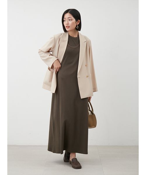 Mila Owen（ミラオーウェン）の「【セットアイテム】タンクレイヤードマキシカットソーワンピース（ワンピース・レディース・アイボリー/カーキ/ブラック・0/1）」の16枚目の写真