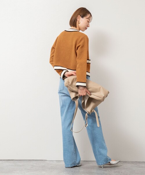 NOLLEY’S（ノーリーズ）の「配色ニットジャケット（カーディガン/ボレロ・レディース・ブラック/アイボリー/キャメル・38）」の16枚目の写真