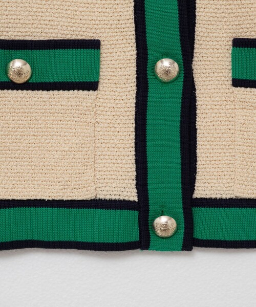 NOLLEY’S（ノーリーズ）の「配色ニットジャケット（カーディガン/ボレロ・レディース・ブラック/アイボリー/キャメル・38）」の19枚目の写真