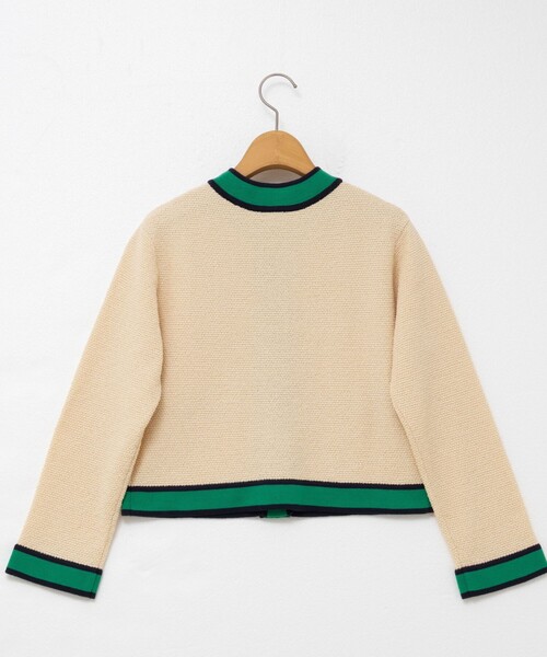 NOLLEY’S（ノーリーズ）の「配色ニットジャケット（カーディガン/ボレロ・レディース・ブラック/アイボリー/キャメル・38）」の22枚目の写真