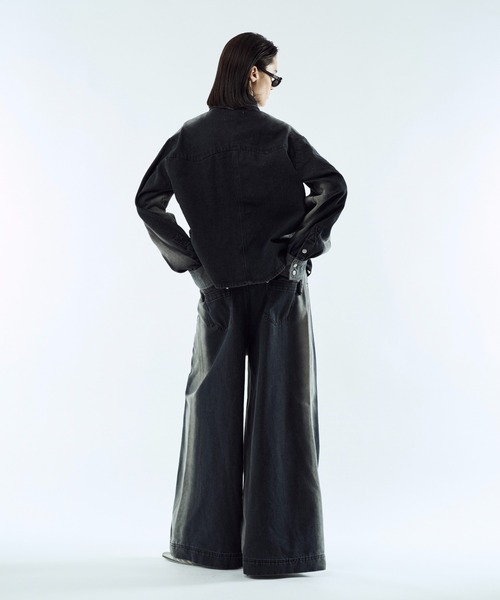 seyto（セイト）の「Gradation wide straight denim pants / グラデーションワイドストレートデニムパンツ（デニムパンツ・メンズ・ブラウン/ブラック・1/3/2）」の18枚目の写真