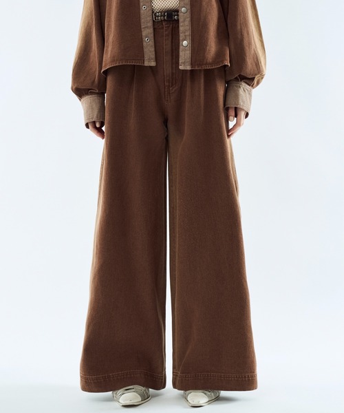 seyto（セイト）の「Gradation wide straight denim pants / グラデーションワイドストレートデニムパンツ（デニムパンツ・メンズ・ブラウン/ブラック・1/3/2）」の19枚目の写真