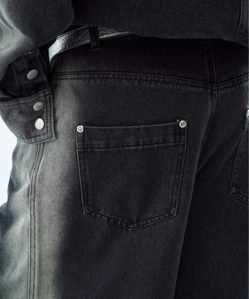 seyto（セイト）の「Gradation wide straight denim pants / グラデーションワイドストレートデニムパンツ（デニムパンツ・メンズ・ブラウン/ブラック・1/3/2）」の11枚目の写真