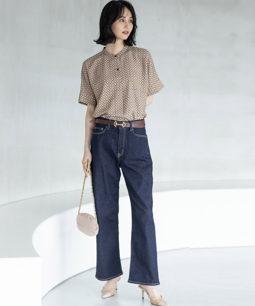 A/C DESIGN BY ALPHA CUBIC（エーシーデザインバイアルファキュービック）の「アルコラージュプリントブラウス（シャツ/ブラウス・レディース・ベージュ/ブラック・9号/11号/13号/15号/17号）」の19枚目の写真