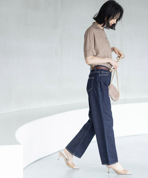 A/C DESIGN BY ALPHA CUBIC（エーシーデザインバイアルファキュービック）の「アルコラージュプリントブラウス（シャツ/ブラウス・レディース・ベージュ/ブラック・9号/11号/13号/15号/17号）」の20枚目の写真